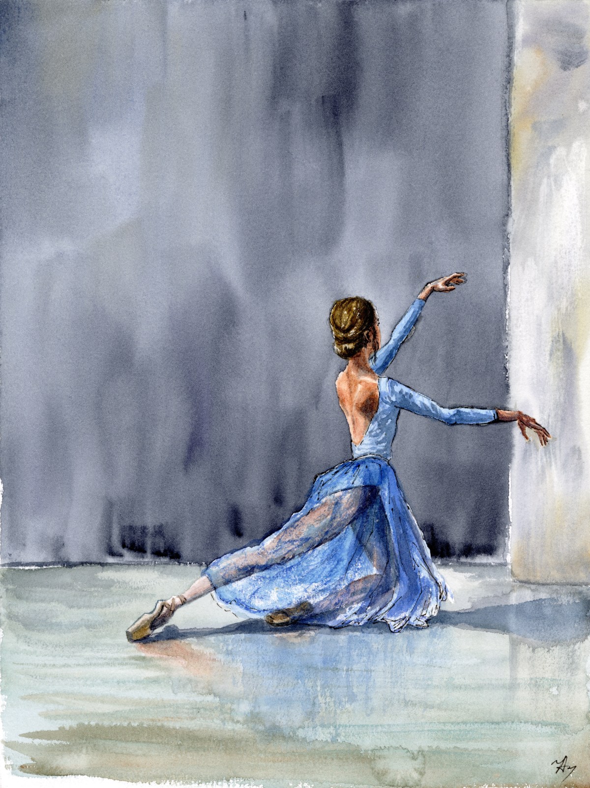 Ballerina in a blue&nbsp;dress